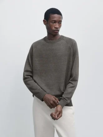 Cotton Blend Knit Sweater