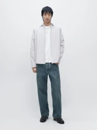 Cotton Blend Regular Fit Striped Shirt