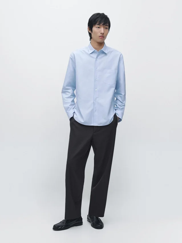Cotton Blend Shirt with Pocket Detail Cotton Blend Shirt with Pocket Detail