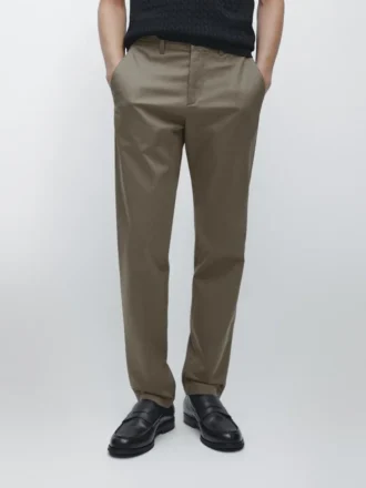 Cotton Blend Slim Fit Pants