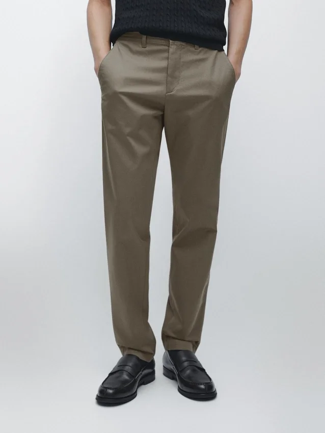 Cotton Blend Slim Fit Pants Cotton Blend Slim Fit Pants