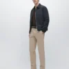 Cotton Blend Slim Fit Trousers