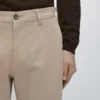 Cotton Blend Slim Fit Trousers