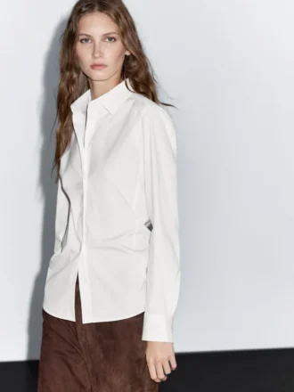 Cotton Blend Stretch Shirt