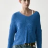 Cotton Blend V-Neck Knit Sweater Cotton Blend V-Neck Knit Sweater