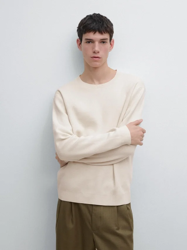 Cotton Knit Crew Neck Sweater Cotton Knit Crew Neck Sweater