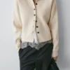 Cotton Knit Polo Collar Cardigan
