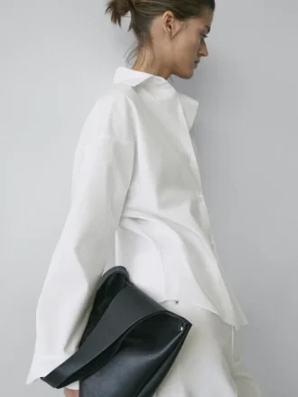 Cotton Poplin Shirt with Dart Detail