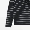 Cotton Striped Knit Polo Sweater