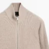 Cotton Zip-Up Knit Cardigan