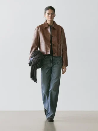 Cropped Nappa Leather Jacket