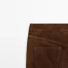 Cropped Suede Leather Trousers with Drawstrings