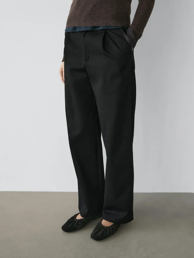 Darted Cotton Trousers Darted Cotton Trousers