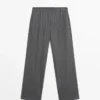 Darted Pinstripe Trousers