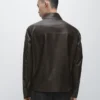 Distressed Effect Nappa Leather Jacket
