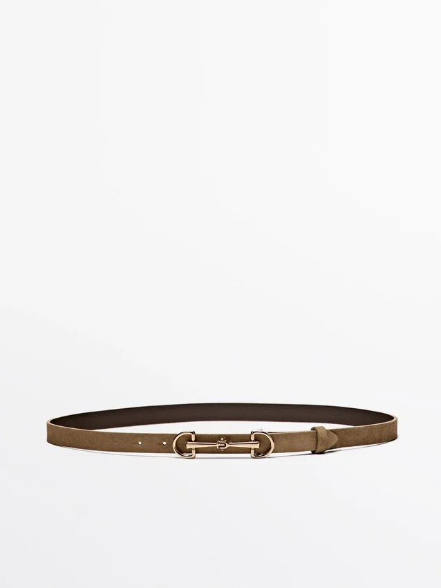 Equestrian Split Suede Leather Belt Equestrian Split Suede Leather Belt