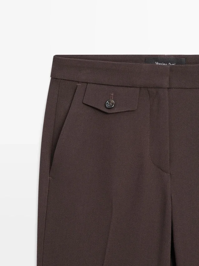 Flared Trousers with Pocket Flared Trousers with Pocket