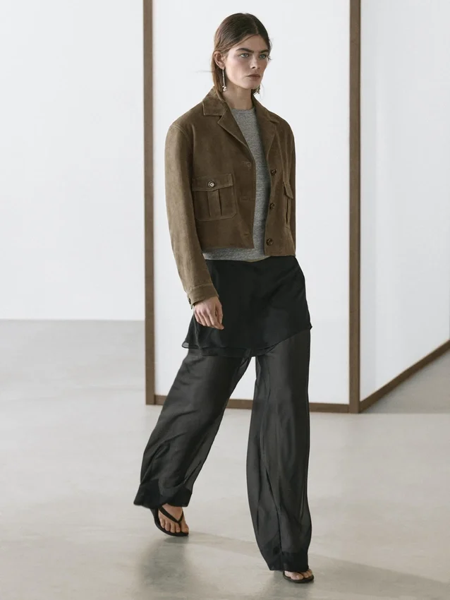 Flowing Contrast Silk Pants Flowing Contrast Silk Pants
