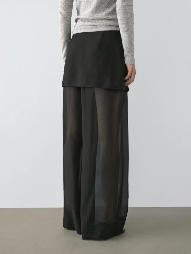 Flowing Contrast Silk Pants Flowing Contrast Silk Pants