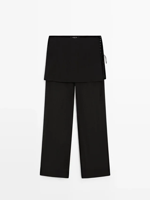 Flowing Contrast Silk Pants Flowing Contrast Silk Pants