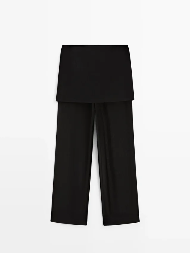 Flowing Contrast Silk Pants Flowing Contrast Silk Pants