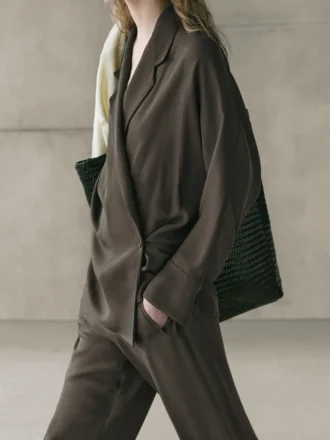 Flowing Double-Breasted Overshirt