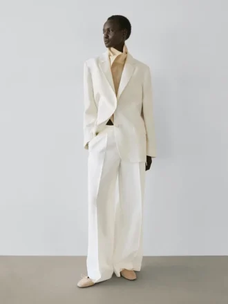 Flowing Linen Suit Trousers