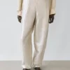 Flowing Metallic Linen Trousers