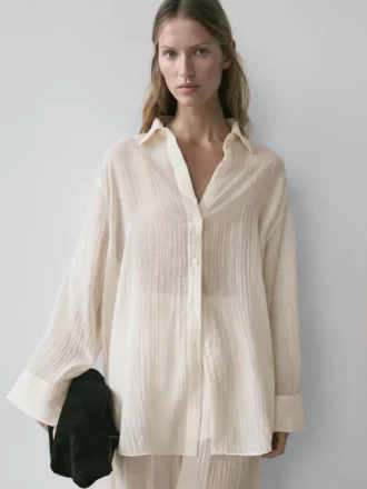 Flowing Shirt with Pleated Detail