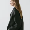 Flowing Voluminous Cape with Button Details Flowing Voluminous Cape with Button Details