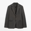 Herringbone Wool Blend Blazer Herringbone Wool Blend Blazer