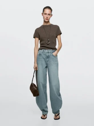 High-Waist Barrel Fit Jeans