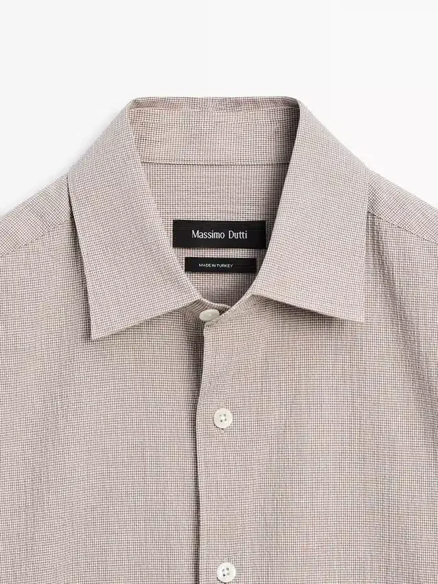 Houndstooth Cotton Blend Shirt Houndstooth Cotton Blend Shirt