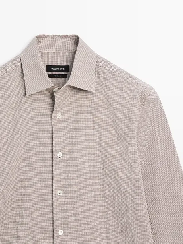 Houndstooth Cotton Blend Shirt Houndstooth Cotton Blend Shirt