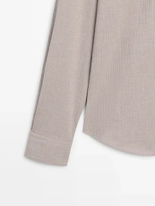 Houndstooth Cotton Blend Shirt Houndstooth Cotton Blend Shirt