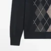 Knit Sweater with Argyle Detailing