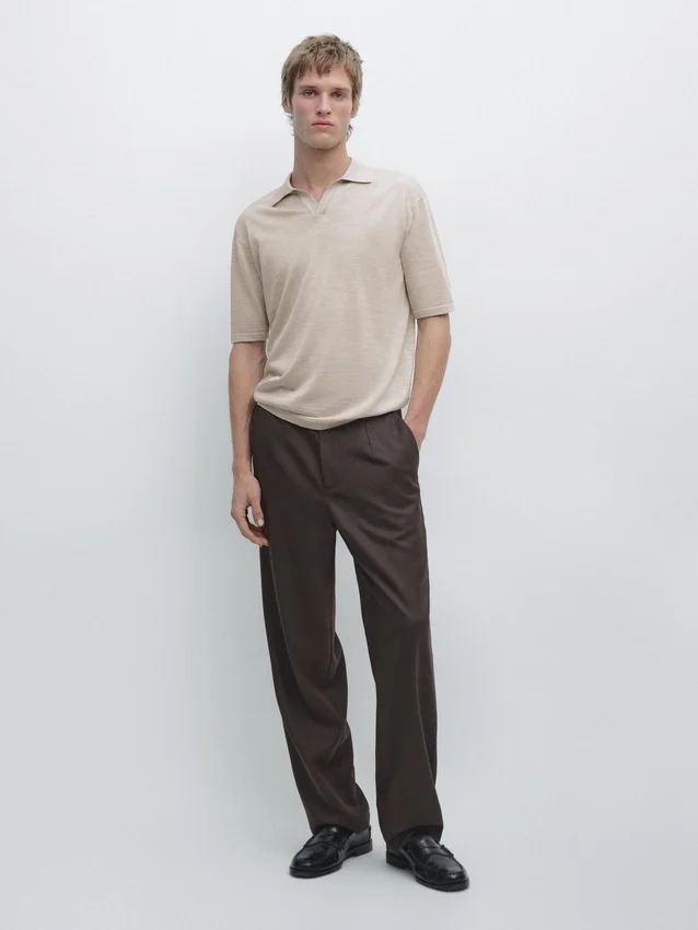 Knit V-Neck Polo Shirt Knit V-Neck Polo Shirt