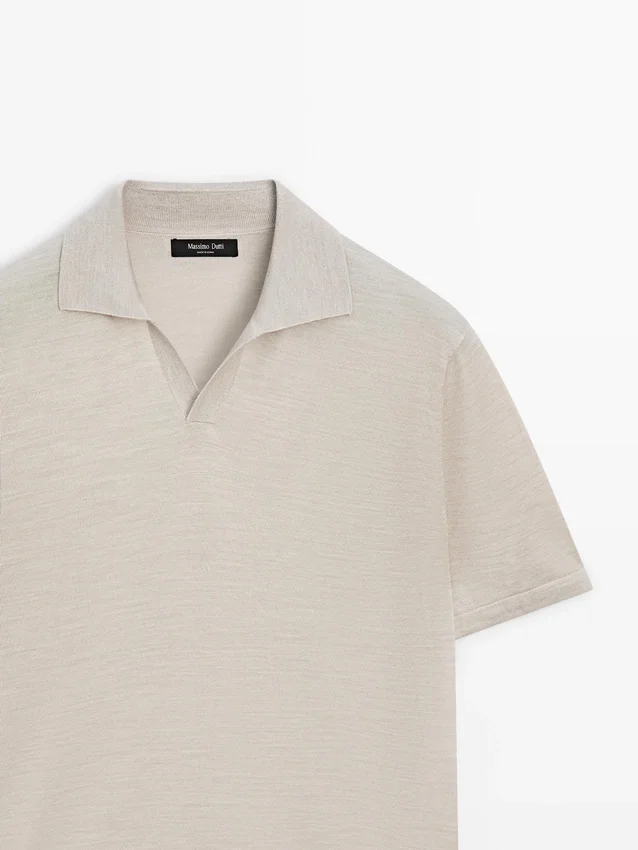 Knit V-Neck Polo Shirt Knit V-Neck Polo Shirt