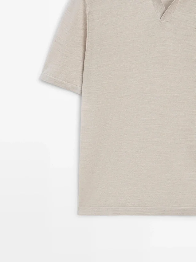 Knit V-Neck Polo Shirt Knit V-Neck Polo Shirt