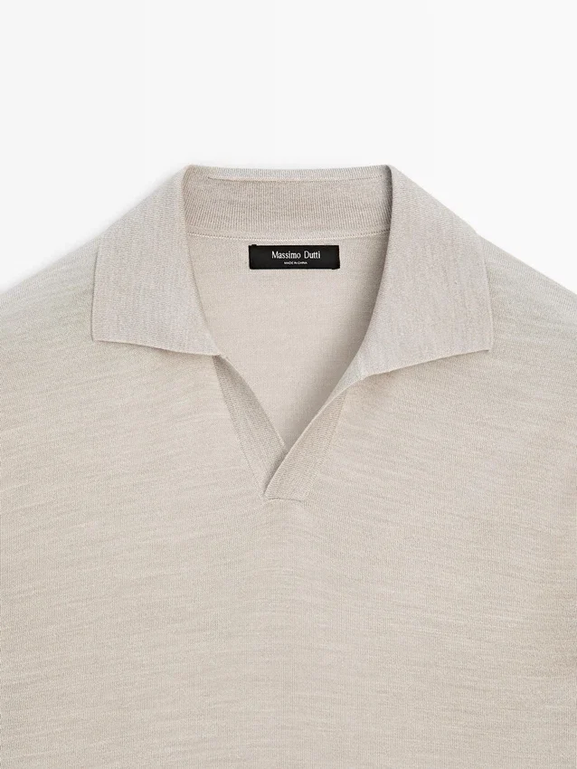 Knit V-Neck Polo Shirt Knit V-Neck Polo Shirt