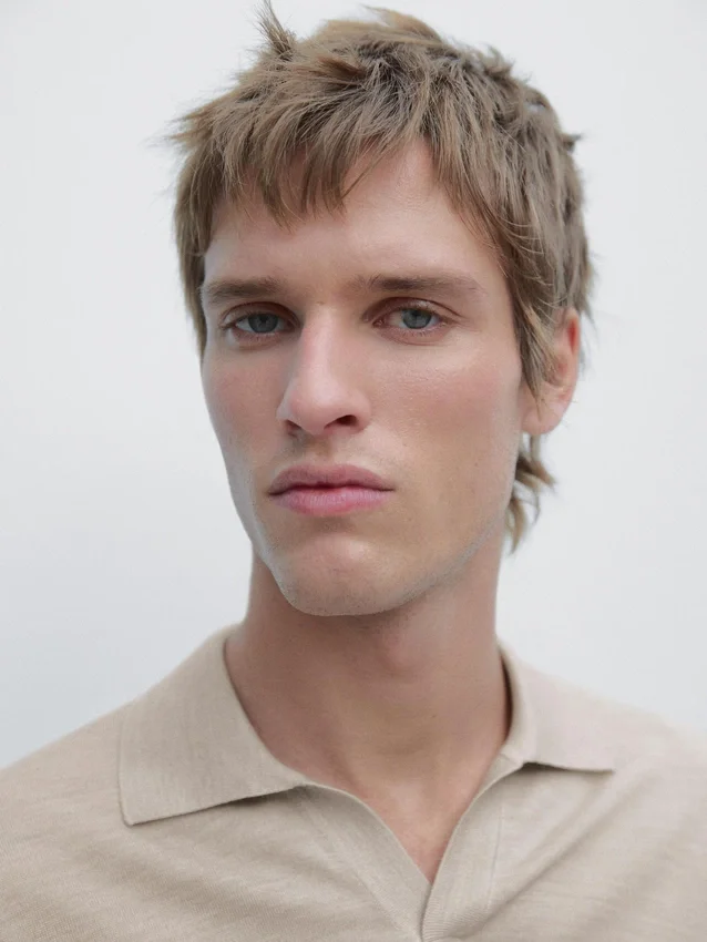 Knit V-Neck Polo Shirt Knit V-Neck Polo Shirt