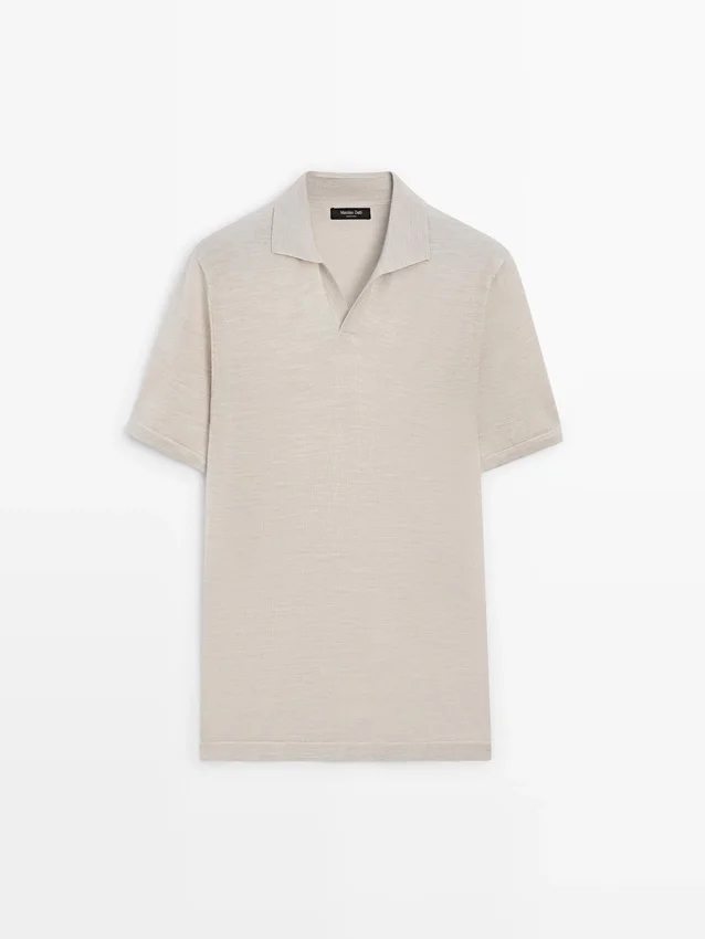Knit V-Neck Polo Shirt Knit V-Neck Polo Shirt