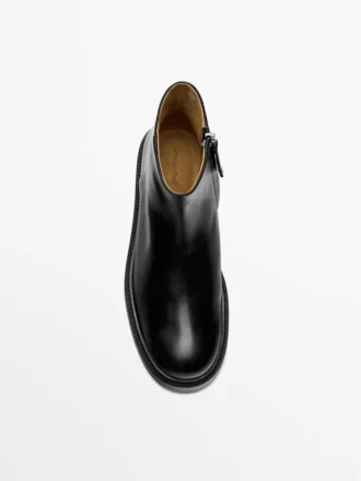 Leather Ankle Boots with Suede Lining Leather Ankle Boots with Suede Lining