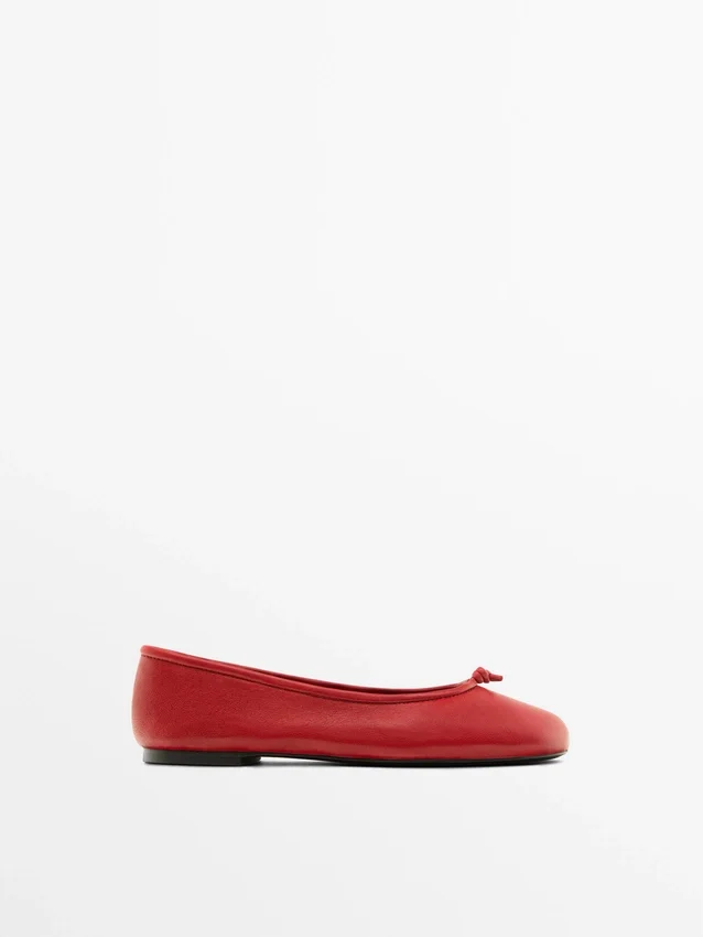 Leather Ballet Flats with Knot Leather Ballet Flats with Knot