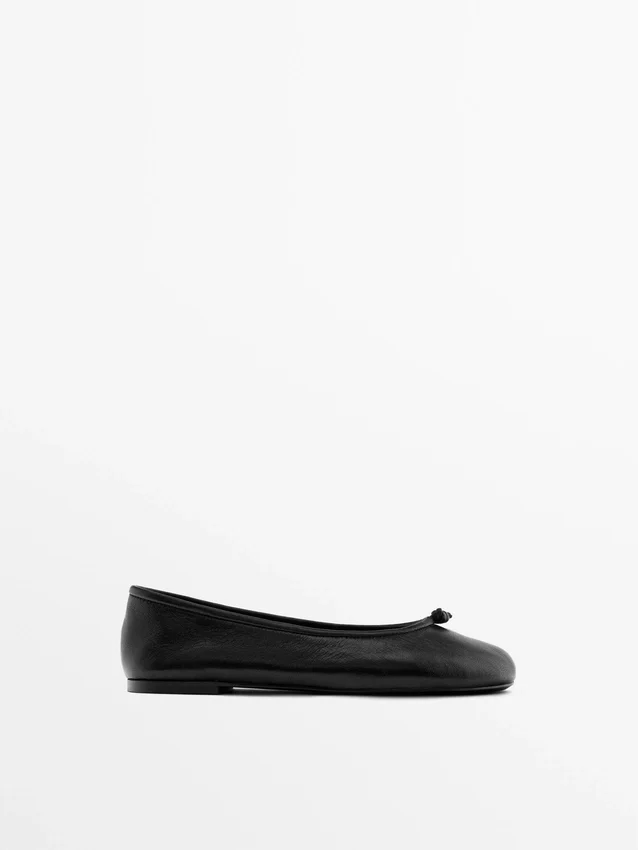Leather Ballet Flats with Knot Leather Ballet Flats with Knot