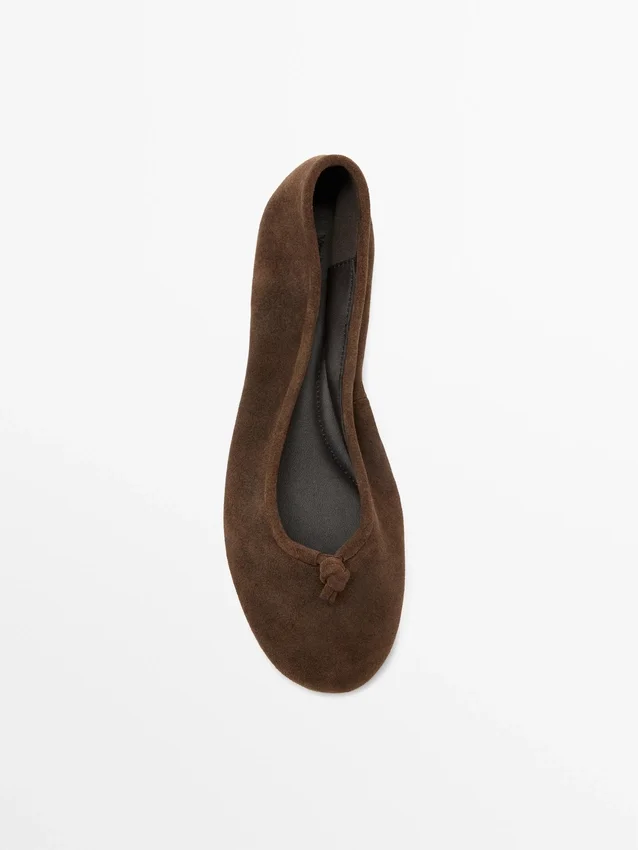 Leather Ballet Flats with Knot Leather Ballet Flats with Knot