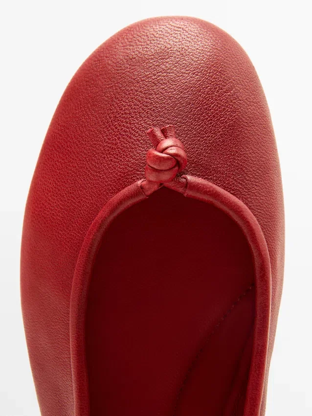Leather Ballet Flats with Knot Leather Ballet Flats with Knot