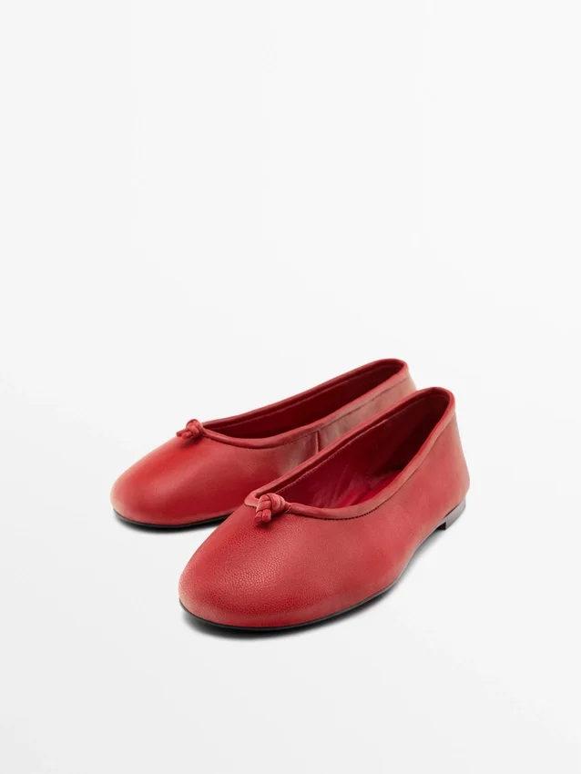 Leather Ballet Flats with Knot Leather Ballet Flats with Knot