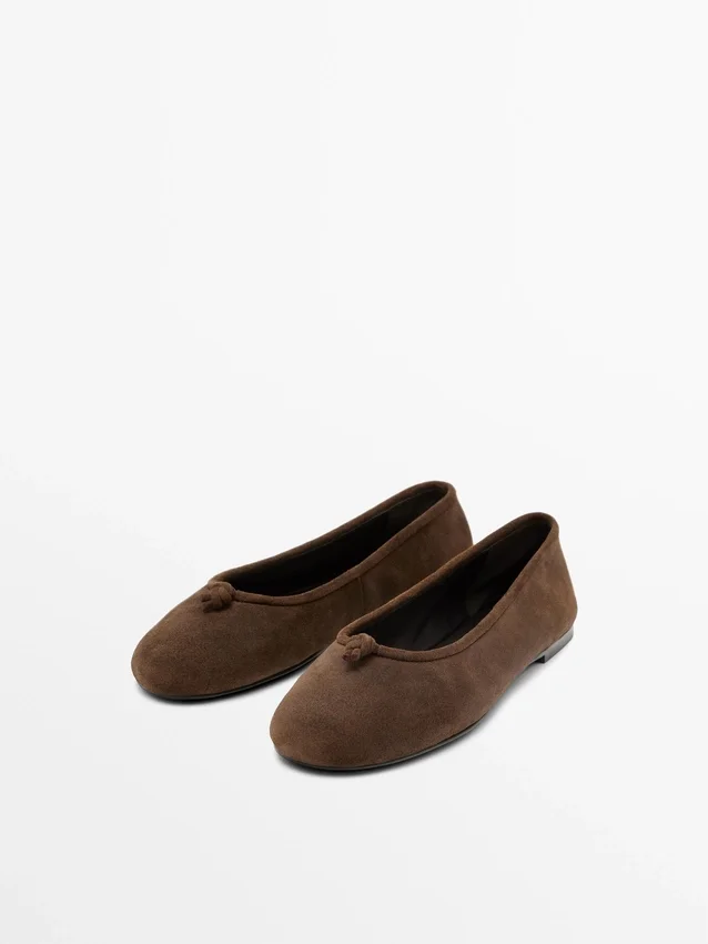 Leather Ballet Flats with Knot Leather Ballet Flats with Knot