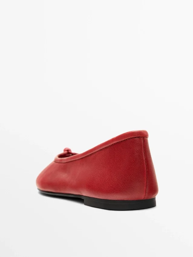 Leather Ballet Flats with Knot Leather Ballet Flats with Knot